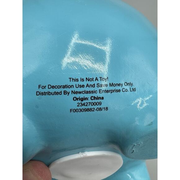 Pirate Pig Skull and Crossbones Piggy Bank Blue Black White Red 6” - Picture 11 of 11